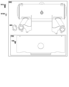 Exhaust Group Diagram and Parts List for 61E377-0054-J1 400000 - 699999 Briggs and Stratton Engine